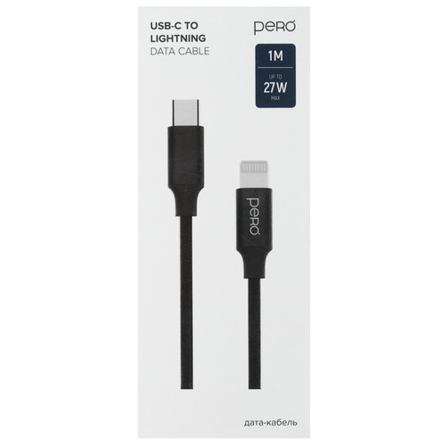 Купить Кабель PERO Lightning 8-pin - USB Type-C черный  5365887. Характеристики, отзывы и цены в Донецке