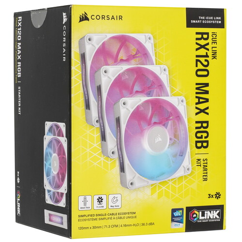 Купить Комплект вентиляторов Corsair iCUE LINK RX120 MAX RGB  9269924. Характеристики, отзывы и цены в Донецке