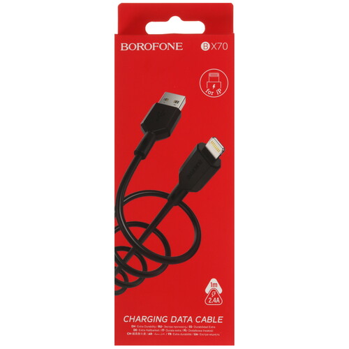 Купить Кабель круглый Borofone Lightning 8-pin - USB 2.0 Type-A черный 1 м  5475099. Характеристики, отзывы и цены в Донецке