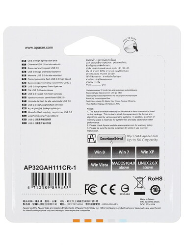 Купить Память USB Flash 32 ГБ Apacer AH111 [AP32GAH111CR-1]  1191496. Характеристики, отзывы и цены в Донецке