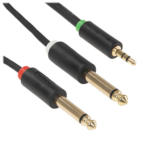 Купить Кабель   Telecom jack 3.5 мм - jack 6.3 мм х2 шт. черный  9190106. Характеристики, отзывы и цены в Донецке