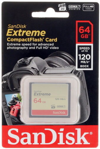 Купить Карта памяти SanDisk Extreme CF (Compact Flash) 64 ГБ  1108950. Характеристики, отзывы и цены в Донецке