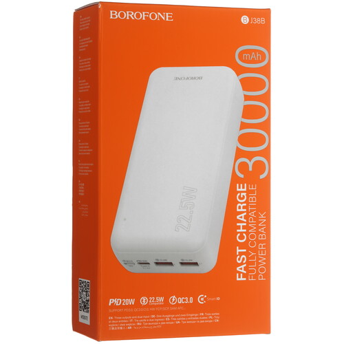 Купить Портативный аккумулятор Borofone BJ38B белый  5475256. Характеристики, отзывы и цены в Донецке