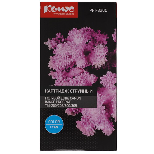 Купить Картридж Комус PFI-320C (2891C001) голубой  9199560. Характеристики, отзывы и цены в Донецке