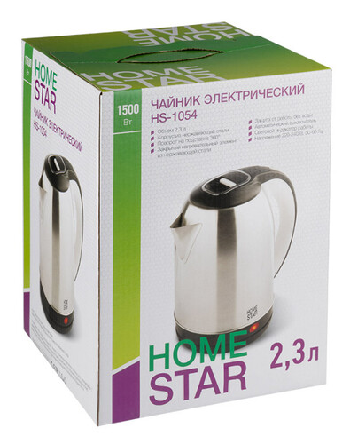 Купить Электрочайник Homestar HS-1054 черный  9062633. Характеристики, отзывы и цены в Донецке