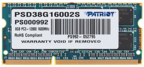 Купить Оперативная память SODIMM Patriot Signature [PSD38G16002S] 8 ГБ  1046451. Характеристики, отзывы и цены в Донецке
