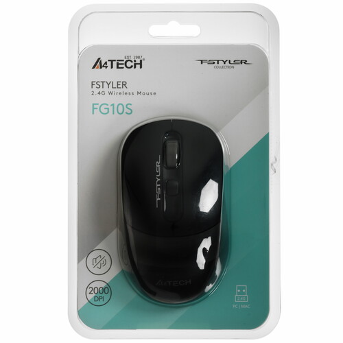 Купить Мышь беспроводная A4Tech Fstyler FG10S  черный  5622039. Характеристики, отзывы и цены в Донецке