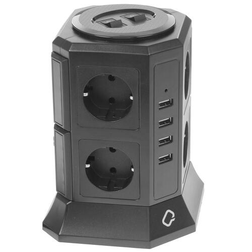 Купить Сетевой фильтр QUMO Power Tower Pro черный  1639069. Характеристики, отзывы и цены в Донецке