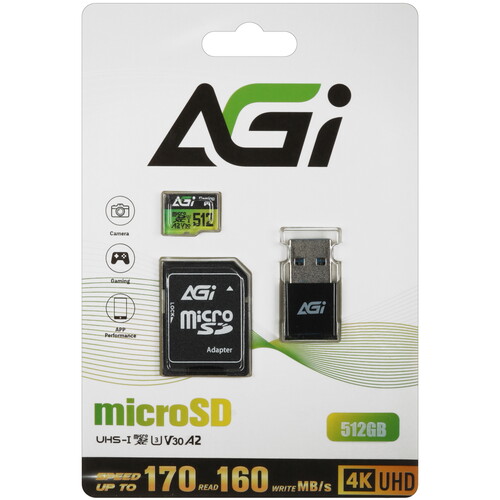 Купить Карта памяти AGI TF138 microSDXC 512 ГБ  5471009. Характеристики, отзывы и цены в Донецке