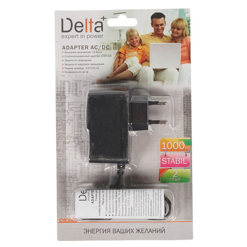 Купить Адаптер питания сетевой Delta+ ETL-121000  1319759. Характеристики, отзывы и цены в Донецке
