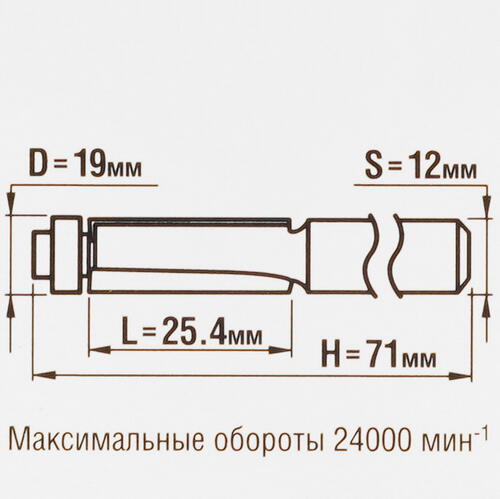 Купить Фреза ЗУБР 28727-19-25.4-12  5306785. Характеристики, отзывы и цены в Донецке