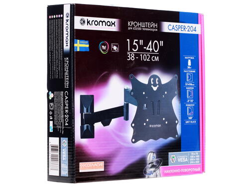 Купить Кронштейн для ТВ Kromax Casper-204 черный  0194263. Характеристики, отзывы и цены в Донецке