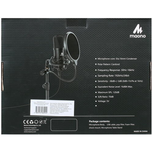 Купить Микрофонный комплект Maono AU-A04T черный  1641166. Характеристики, отзывы и цены в Донецке
