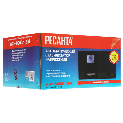 Купить Стабилизатор напряжения Ресанта АСН-8000/1-ЭМ  7900721. Характеристики, отзывы и цены в Донецке