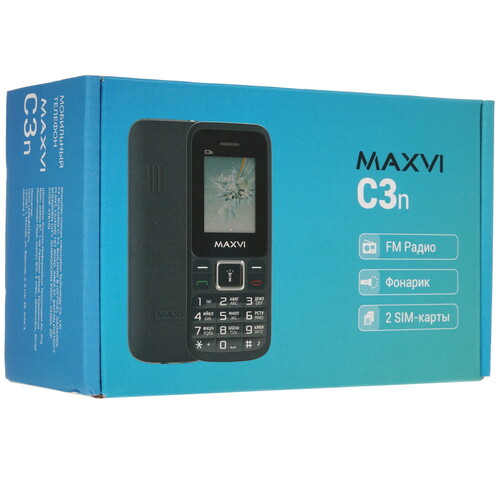 Купить Сотовый телефон Maxvi C3n черный  4831768. Характеристики, отзывы и цены в Донецке