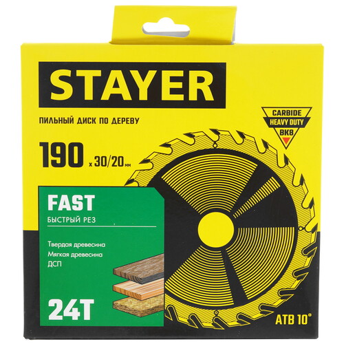 Купить Диск пильный STAYER 3680-190-30-24_z01  9107744. Характеристики, отзывы и цены в Донецке