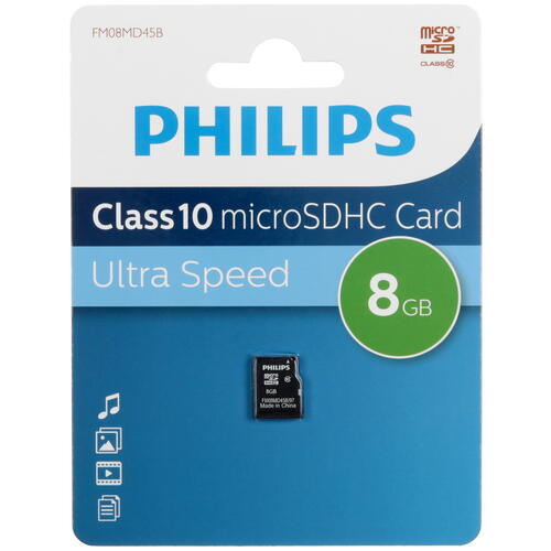 Купить Карта памяти Philips microSDHC 8 ГБ [FM08MD45B/97]  5463008. Характеристики, отзывы и цены в Донецке