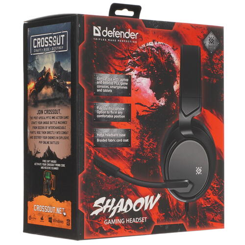 Купить Проводные наушники Defender Shadow черный 2016  5354456. Характеристики, отзывы и цены в Донецке