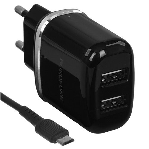 Купить Сетевое зарядное устройство Borofone BA25A Outstanding черный  9244350. Характеристики, отзывы и цены в Донецке