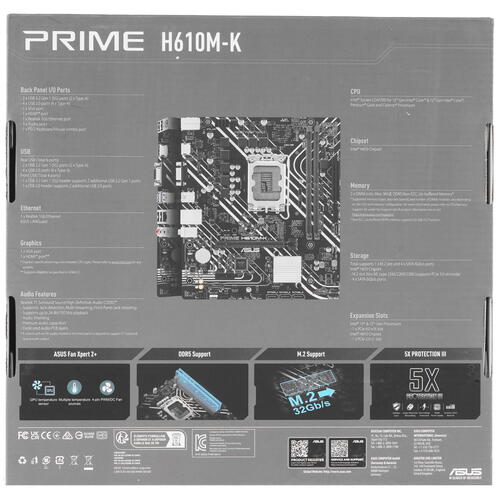 Купить Материнская плата ASUS PRIME H610M-R-SI  5438023. Характеристики, отзывы и цены в Донецке