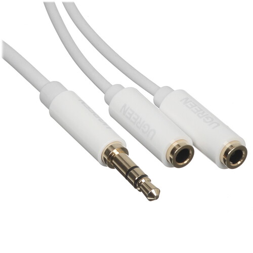 Купить Кабель   Ugreen jack 3.5 мм - jack 3.5 мм х2 шт. белый  5492388. Характеристики, отзывы и цены в Донецке