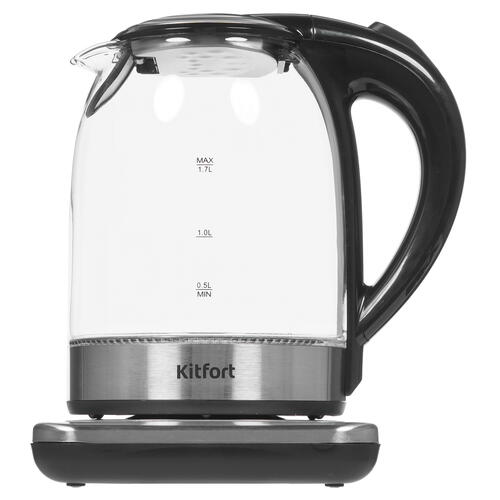 Купить Электрочайник Kitfort KT-657 серебристый  8152716. Характеристики, отзывы и цены в Донецке