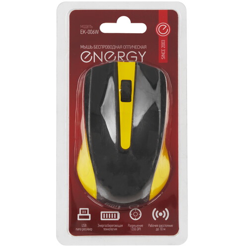 Купить Мышь беспроводная Energy EK-006W  черный  5358543. Характеристики, отзывы и цены в Донецке