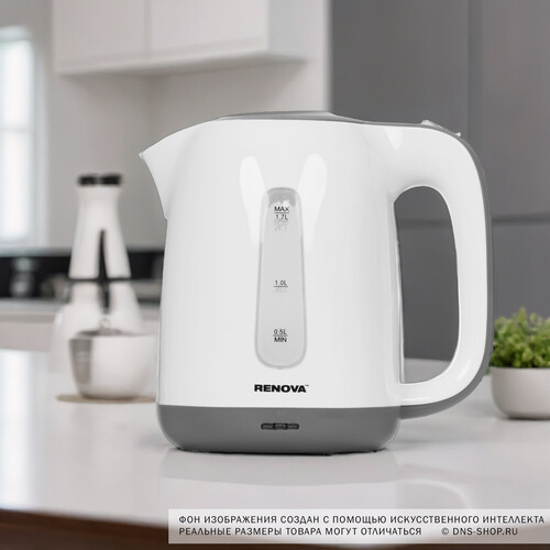 Купить Электрочайник RENOVA KT17P-01W серый  9182158. Характеристики, отзывы и цены в Донецке
