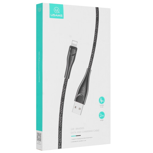 Купить Кабель круглый USAMS Lightning 8-pin - USB 2.0 Type-A черный 2 м  5480425. Характеристики, отзывы и цены в Донецке