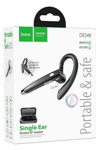 Купить Беспроводная моногарнитура Hoco DES48 черный 2025  5485101. Характеристики, отзывы и цены в Донецке