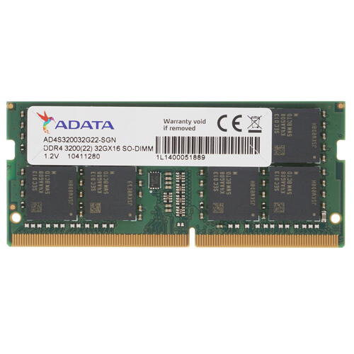 Купить Оперативная память SODIMM ADATA Premier [AD4S320032G22-SGN] 32 ГБ  4853738. Характеристики, отзывы и цены в Донецке