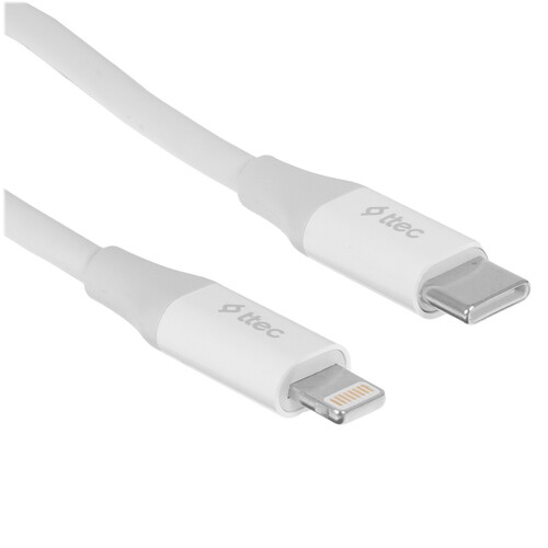 Купить Кабель круглый TTEC Lightning 8-pin - USB Type-C белый 1.5 м  9202645. Характеристики, отзывы и цены в Донецке