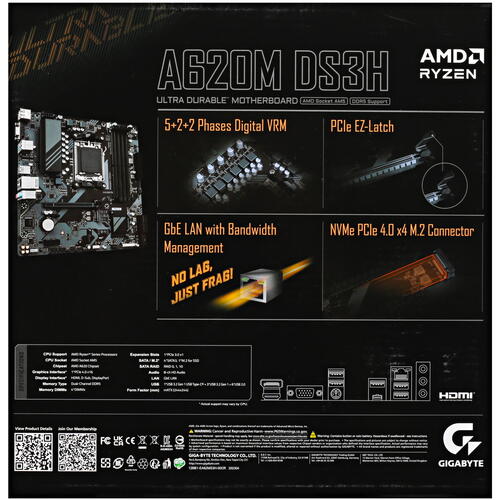 Купить Материнская плата GIGABYTE A620M DS3H  5429553. Характеристики, отзывы и цены в Донецке