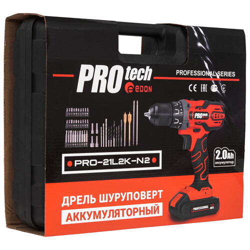 Купить Дрель-шуруповерт EDON PROtech PRO-21L2K-N2  9296411. Характеристики, отзывы и цены в Донецке