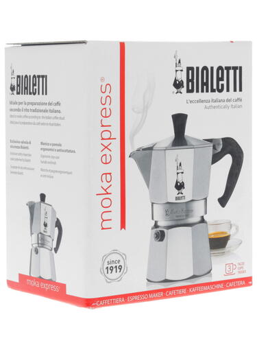Купить Гейзерная кофеварка Bialetti Moka Express серебристый  1122967. Характеристики, отзывы и цены в Донецке