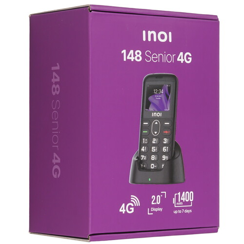 Купить Сотовый телефон INOI 148 Senior 4G черный  9234174. Характеристики, отзывы и цены в Донецке