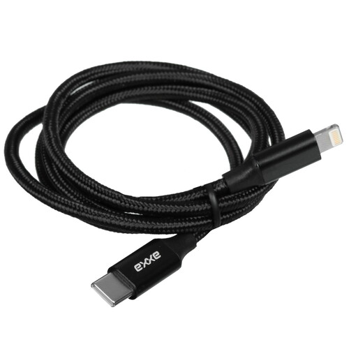 Купить Кабель круглый AXXA Lightning 8-pin - USB Type-C черный 1 м  9113471. Характеристики, отзывы и цены в Донецке