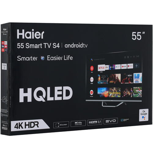 Купить 55" (140 см) Телевизор Haier 55 Smart TV S4 серебристый  5439362. Характеристики, отзывы и цены в Донецке