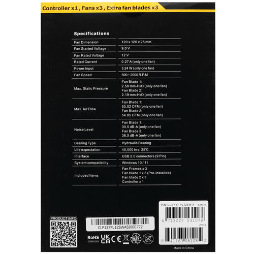 Купить Комплект вентиляторов Thermaltake SWAFAN 12 RGB  5048417. Характеристики, отзывы и цены в Донецке