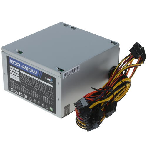 Купить Блок питания AeroCool ECO 450W  серый  1255375. Характеристики, отзывы и цены в Донецке