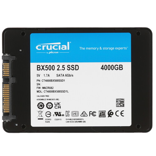 Купить 4000 ГБ 2.5" SATA накопитель Crucial BX500 [CT4000BX500SSD1]  5629161. Характеристики, отзывы и цены в Донецке