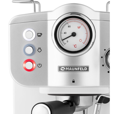 Купить Кофеварка рожковая MAUNFELD MF-735WH PRO белый  5354635. Характеристики, отзывы и цены в Донецке