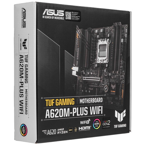 Купить Материнская плата ASUS TUF GAMING A620M-PLUS WIFI  5425562. Характеристики, отзывы и цены в Донецке