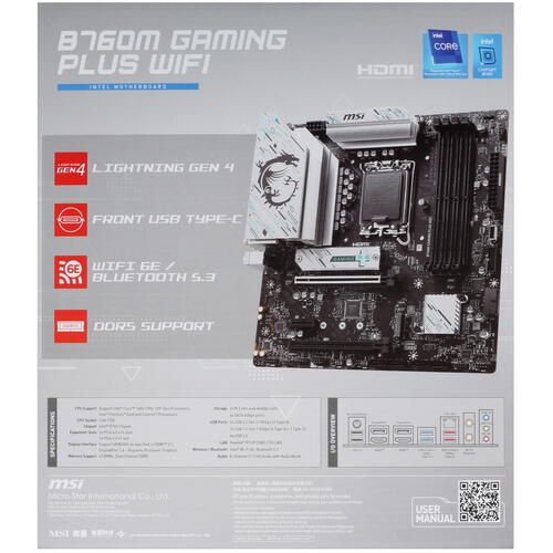 Купить Материнская плата MSI B760M GAMING PLUS WIFI  5439108. Характеристики, отзывы и цены в Донецке