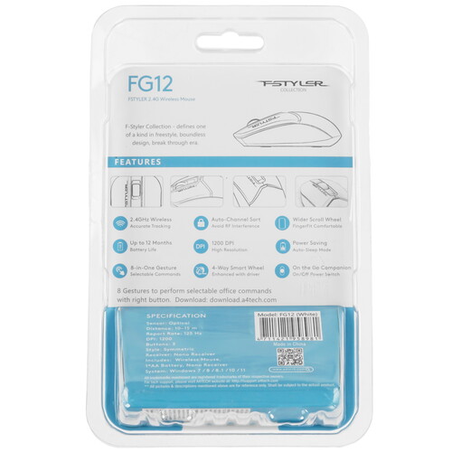 Купить Мышь беспроводная A4Tech Fstyler FG12  9188984. Характеристики, отзывы и цены в Донецке