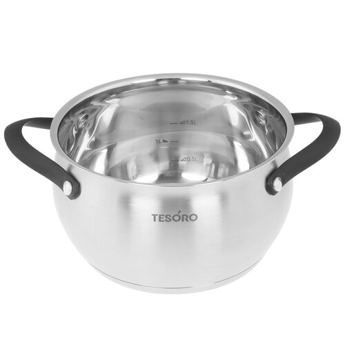 Купить Кастрюля Tesoro Rimini КС726 2.6 л 18 см серебристый  9165218. Характеристики, отзывы и цены в Донецке