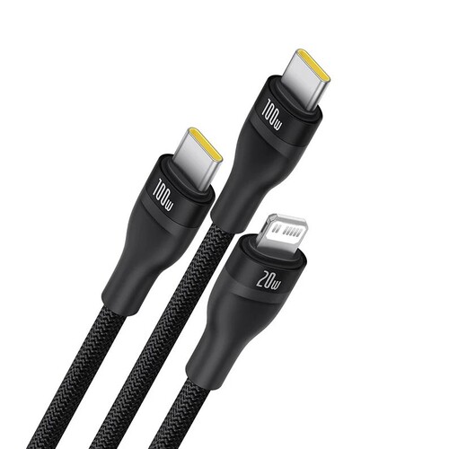 Купить Кабель круглый Baseus Lightning 8-pin, USB Type-C x2 - USB Type-C черный 1.5 м  5627806. Характеристики, отзывы и цены в Донецке