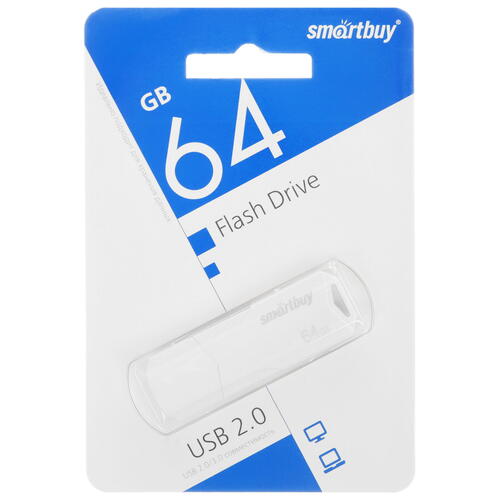 Купить Память USB Flash 64 ГБ Smartbuy Clue [SB64GBCLU-W]  9055368. Характеристики, отзывы и цены в Донецке