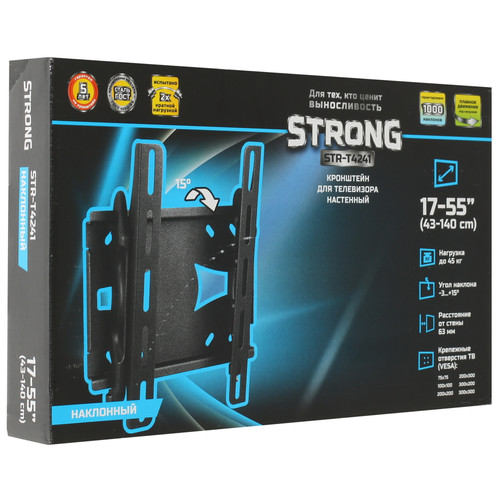 Купить Кронштейн для ТВ Strong STR-T4241 черный  1340581. Характеристики, отзывы и цены в Донецке