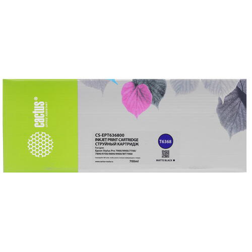 Купить Картридж Cactus CS-EPT636800 черный матовый  9926162. Характеристики, отзывы и цены в Донецке